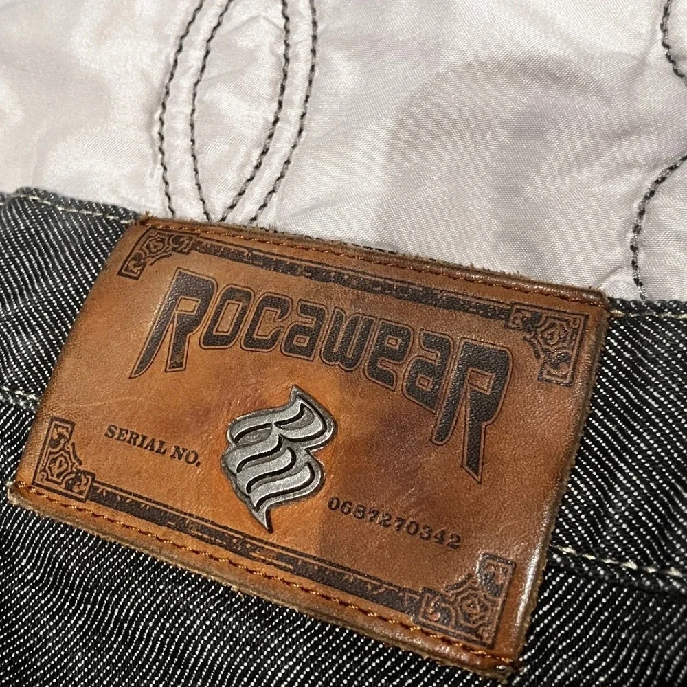 Rocawear All American Denim Carpenter Jeans Mens 40x32 Black Baggy Y2K‎ Hip Hop